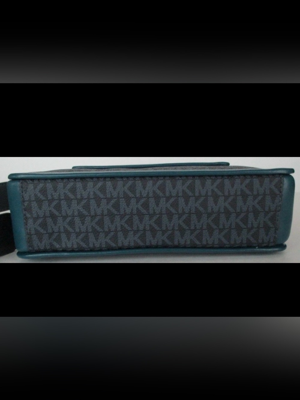 Michael Kors Gloria Logo and Leather Swing-pack/Messenger Admiral Navy Blue Teal - Picture 7 of 16